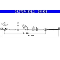 1X Seilzug, Feststellbremse ATE 24.3727-1938.2 Passend FüR Daihatsu Toyota