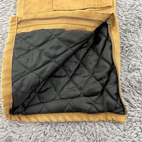 Carhartt Bib Overalls Size 10 Tan Insulated 100% Cotton Double Knee Duck Canvas - Picture 9 of 12