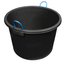 45L Black  Plasterer Mixing Cement Muck Water Tub Bucket with Rope Handles