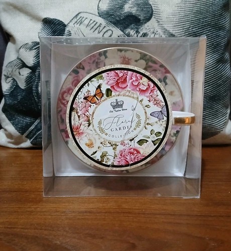 Old Tupton Ware Floral Garden 200ml Bone China Tea Cup & Saucer In Box NEW - Picture 6 of 8