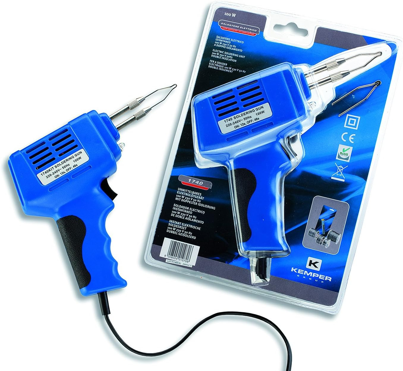 Saldatore a Pistola Kemper 1740 100W - Ideale per Stagnatura e Circuiti