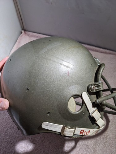 Casco calcio giovanile vintage "PAC-44" con imbottitura + mentoniera - verde/oro? - Foto 5 di 10