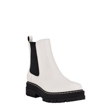 Marc Fisher Platform White Black Privi Chelsea Boot Size 5 M