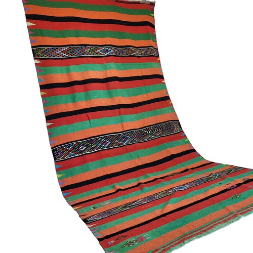 Vintage Moroccan Berber Rug Handwoven Wool Art 40+ Years Old Kilim Azilal Carpet - Picture 4 of 24