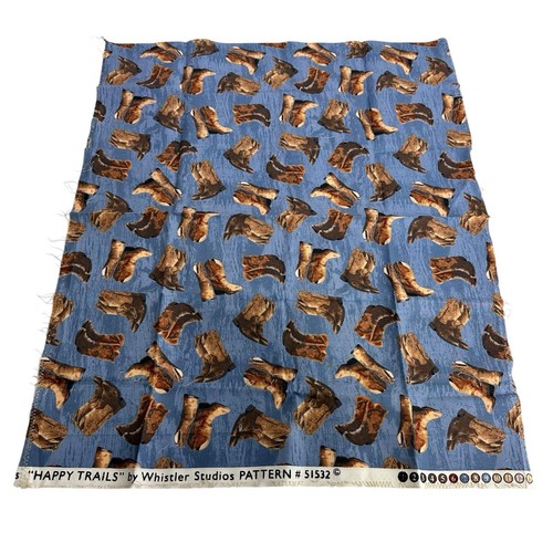 whistler studios happy trails western cowboy fabric