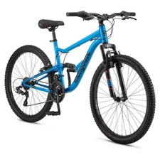 MONGOOSE LIMESTONE 26" MOUNTAIN BIKE, FULL SUSPENSION, 21-SPEED, BLUE