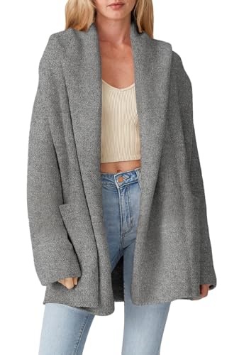 Womens Long Hooded Cardigan Sweaters 2024 Oversized Cardigans Open Front Fall