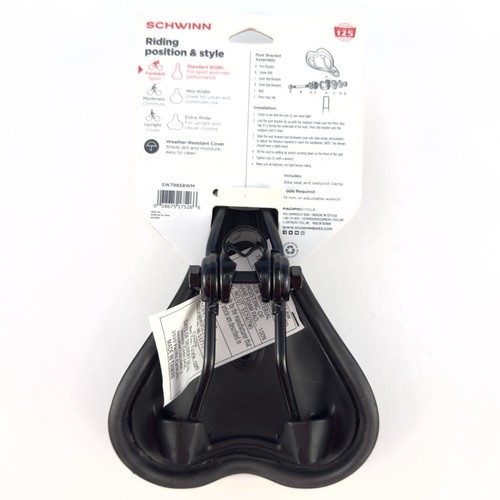 Asiento de bicicleta deportivo Schwinn Rivalry acolchado de espuma suave negro sillín delantero - Imagen 3 de 8