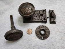 Ornate Decorative Rim Lock Restored w/privacy