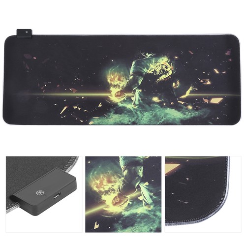 RGB Colorful LED Mousepad Lighting USB Wired Keyboard Mat For PC Laptop Gamin DY - Zdjęcie 3 z 12