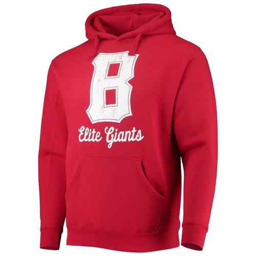 Men's Stitches Red Baltimore Elite Giants Negro League Logo Pullover Hoodie - 第 2/3 張圖片