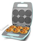 Baker's Friend Multi Mini Waffle Maker & Iron,Bake 6 x 3Inch Small Waffles,Aqua
