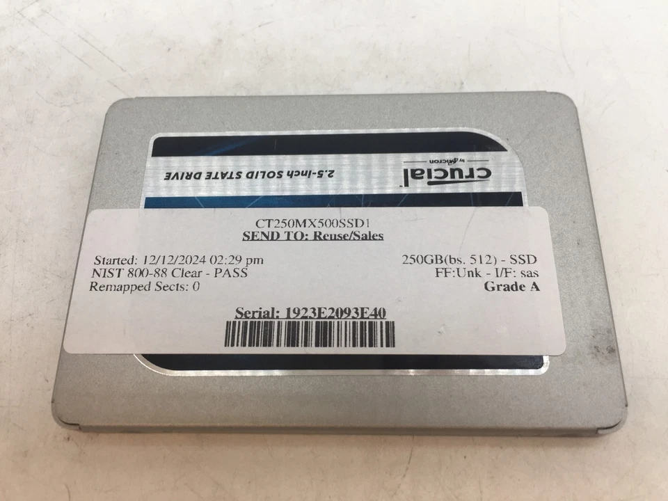 Crucial MX500 250GB SSD SATA 2.5" CT250MX500SSD1 GRADE A FREE S/H - Image 4 of 4