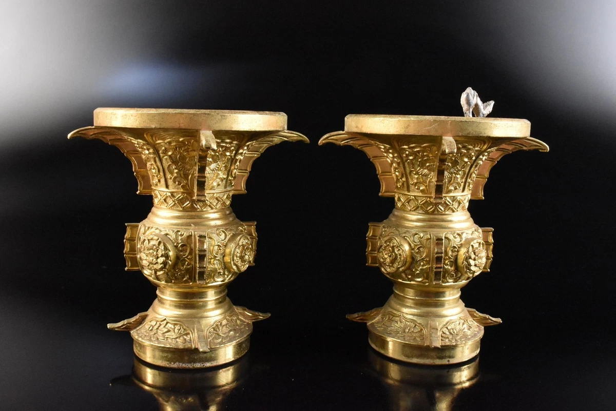 铜金色日本古董花瓶| eBay