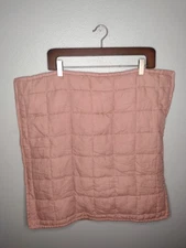 Quince Euro Pillow Sham Pink Organic Cotton Dusty Pink Quilted Square UU