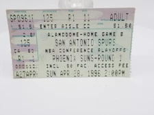1996 san Antonio spurs vs phoenix suns ticket stub round 1 Alamodome