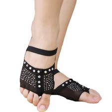 Calcifer White/Black Belly/Ballet Dance Socks Toe Pad X-Large, Black