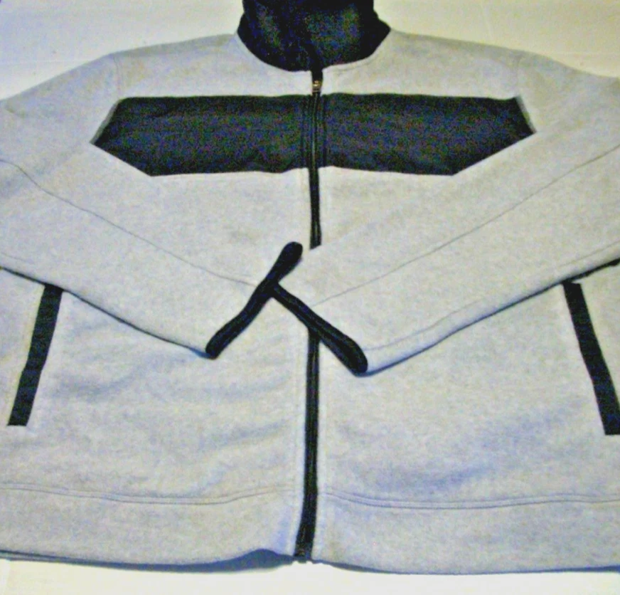 Nautica Y2K Men's Unisex Gray Full Zipper 2 Pocket Fleece Jacket - Size XXL-NWOT
