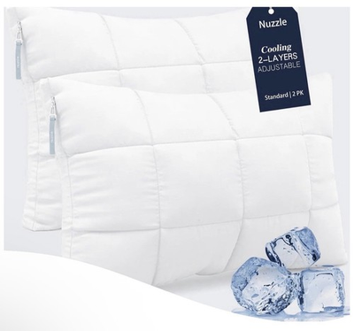 #ad Nuzzle Cooling Adjustable Pillow for Side Standard SIze Set of 2 White $75.77