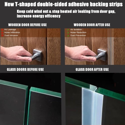 6M T-Shaped Door Draft Stopper Weather Stripping Side of Door Frame - Picture 6 of 11