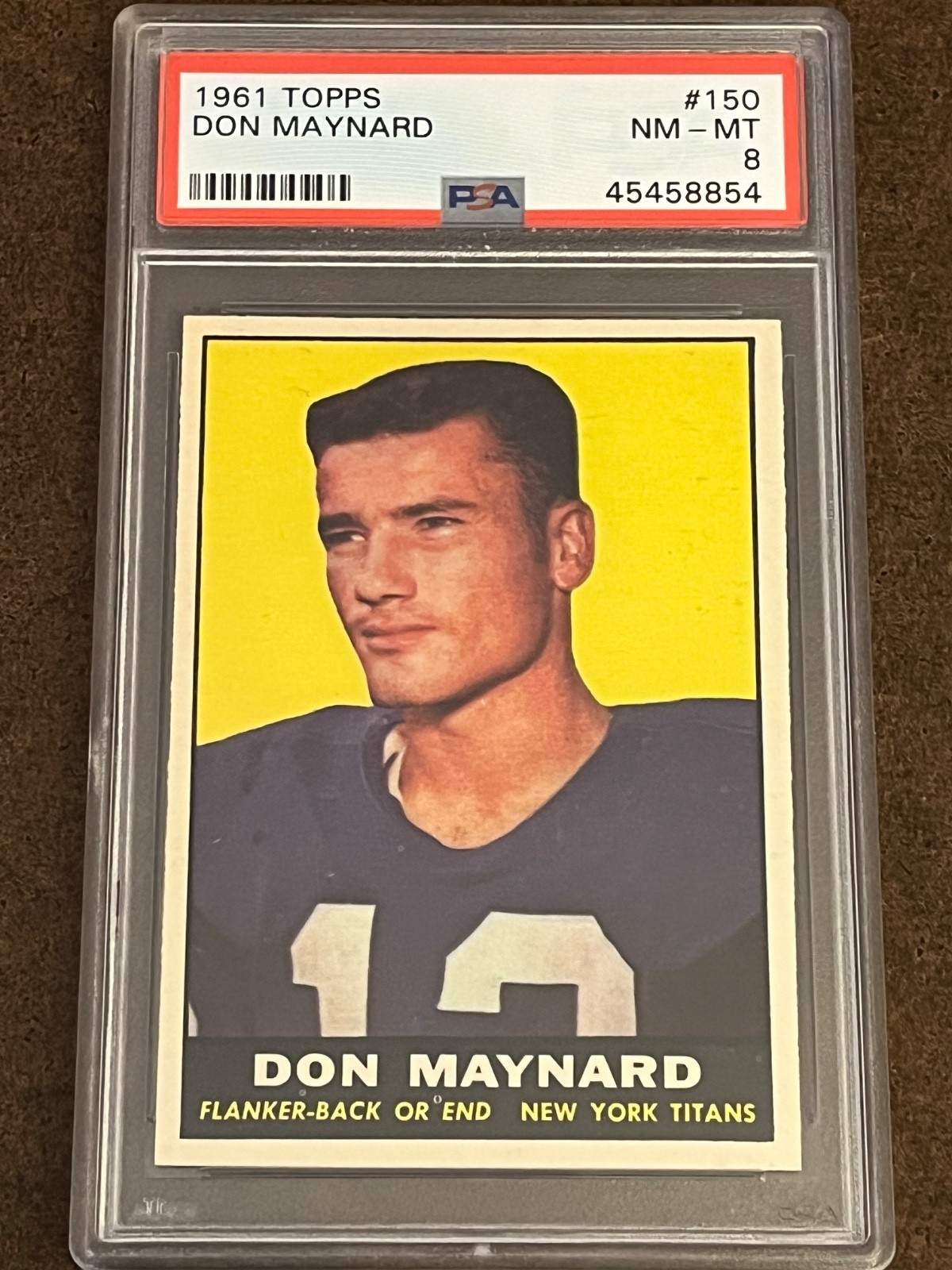1961 Topps Football - #150 Don Maynard (RC) Titans NM-MT PSA 8 (Set Break)