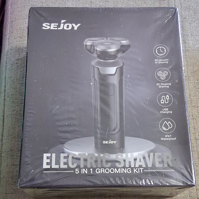 SEJOY 5-in-1 Shaving Kit X2 Black Electric Razor, Clipper, Nose Trimmer & Brush