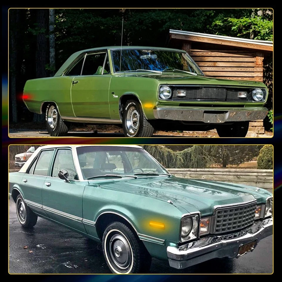 4 luces LED de señalización lateral para guardabarros rojo ámbar para Plymouth Barracuda/Fury/Volare Foto 3 de 4