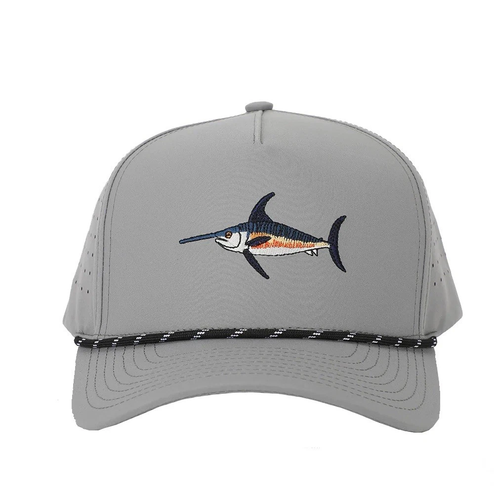 Bar Jacks Water Resistant Swordfish Fishing Hat Performance Angler Cap Embroider
