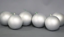 Vickerman 4"  Silver Matte Ball Ornament - 6 per Bag