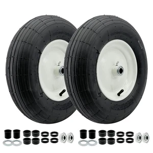 4.80-8 Pneu de brouette 300lbs Chargez 3"-6" Hub centré - Convient aux chariots de jardin