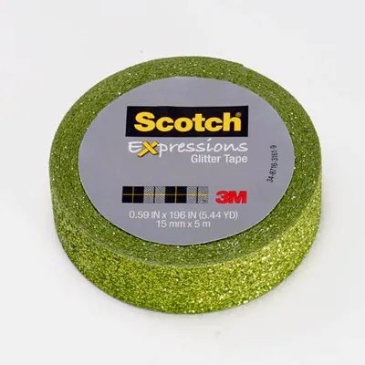 Scotch Expressions Glitter Tape: 0.59 in. x 196 in. (Lime Green) - Picture 1 of 2