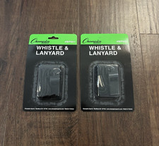 Lot of 2 Champion Sports BP601 Coach / Teacher All-Sport Whistle  Black Lanyard