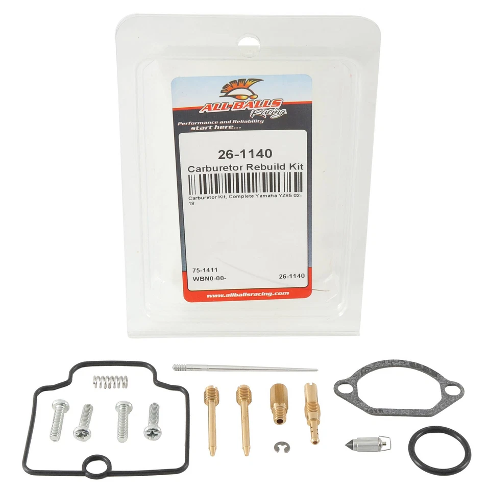 New All Balls Carburetor Rebuild Kit 26-1140 For Yamaha YZ85 02-18 Foto 3 de 4