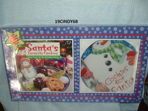 Santa's Favorite Cookies Cookbook Book & Holiday Keepsake Plate Set NEW in Box - Bild 1 von 5