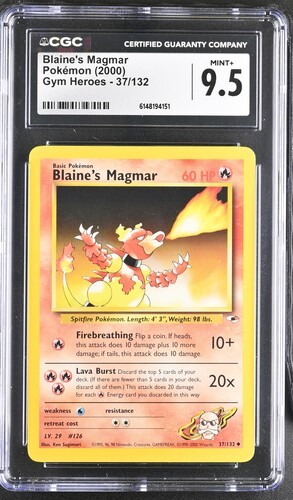 Blaine's Magmar (Unlimited) graded CGC 9.5 for sale on eBay