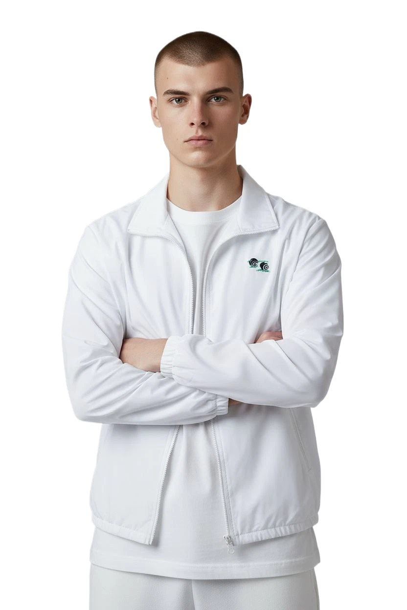 Men’s Waterproof Bowling Jacket – Mesh-Lined, Detachable Hood, Zip Pockets