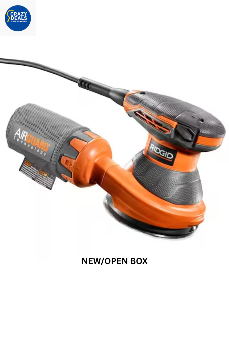 RIDGID 3 Amp Corded 5 in. Random Orbital Sander with AIRGUAR