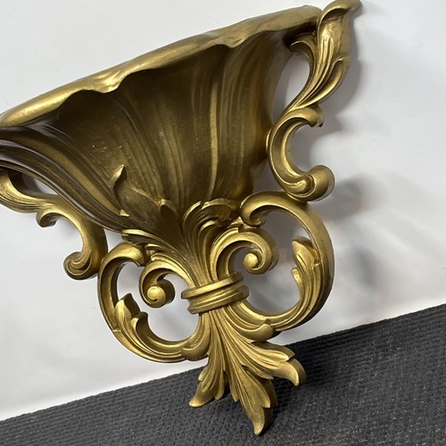 Vintage HOMCO 4446 Gold Wall Planter Pocket Baroque Decor Plastic 10x4x8 Mcm - Picture 4 of 10