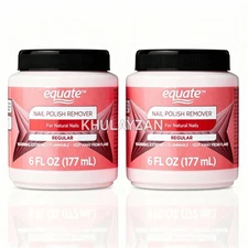 2 Pack Equate Nail Polish Remover Regular for Natural Nails 6 Oz ( 177 mL ) Each