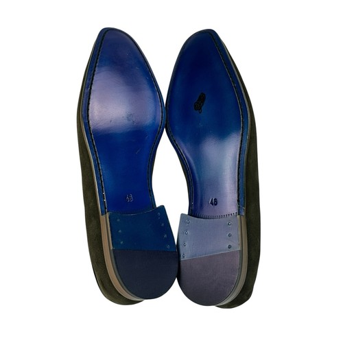 NEU - Hadleighs Luis Slipper in Oliv Marineblau Besatz Belgisches Wildleder Herren 46, 12 US - Bild 20 von 24