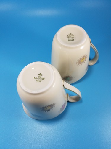 2 Vintage Mid Century Modern Strarburst Zeh Scherzer Bavaria Germany Creamers - Picture 8 of 10