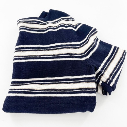 East 5th Womens Navy & White Striped Knit Sweater Small Coastal Cabin Granny - Picture 8 of 9