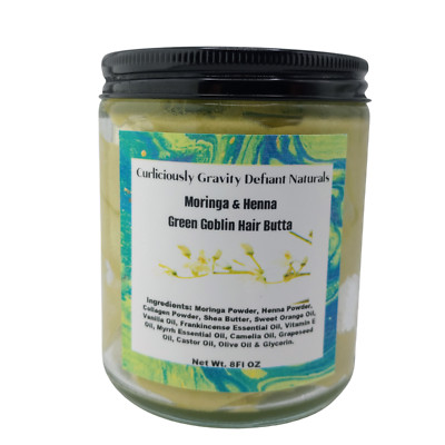Whipped Moringa & Henna Hair Growth Butter for Weak, Damaged Hair, Grow Edges.