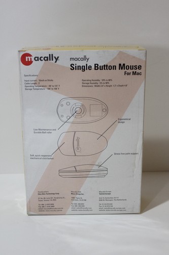 MACALLY Single Button Mouse for Mac - NEW - OLD STOCK - Picture 6 of 7