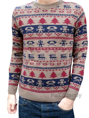 Années Rétro Kitsch Laid Santa 80 Vintage Noël De Tricot Jacquard Bonhomme Neige xYWwP0gq