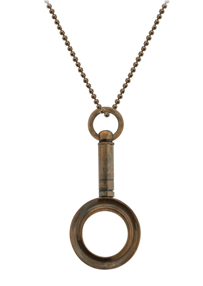 Collar Colgante Mini Lupa Estilo Vintage - Tono Dorado, Cadena 18" Foto 3 de 4