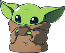 SW Baby Yoda Weatherproof Anime Sticker 6" Car Decal D13