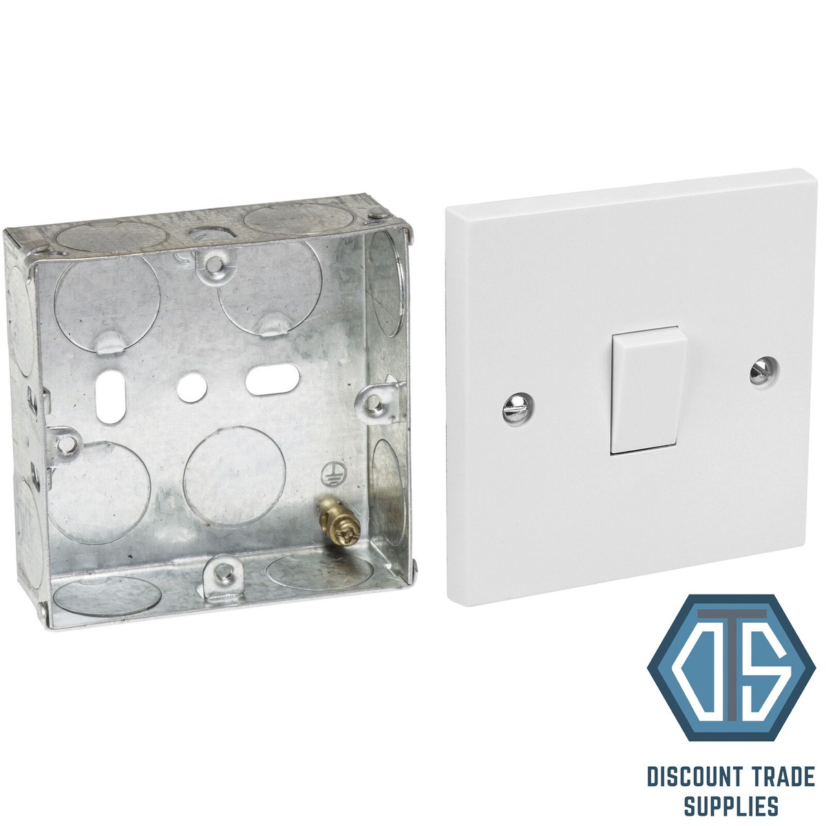 Deck INN White Pack Of 2 Single Light Switch Finger Plate Socket