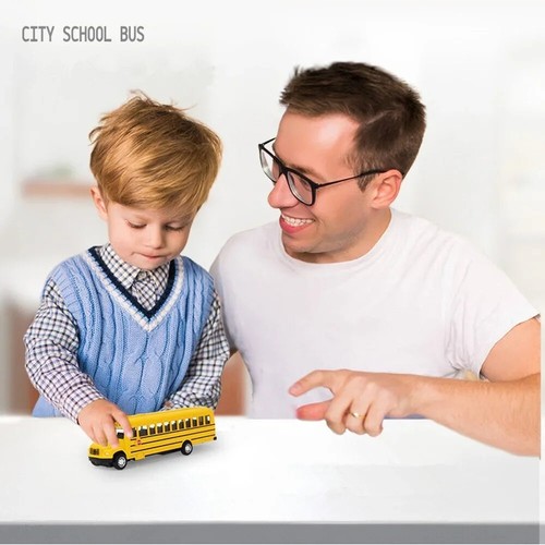 Scuolabus in lega pressofusa 1/64 auto giocattolo per bambini veicolo inerzia modellino giocattoli tirare indietro - Foto 9 di 24