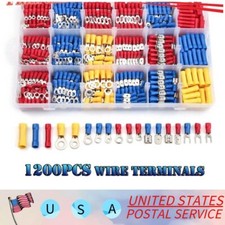 1200pcs Assorted Insulated Electrical Wire Terminals Crimp Connectors Spade Kit